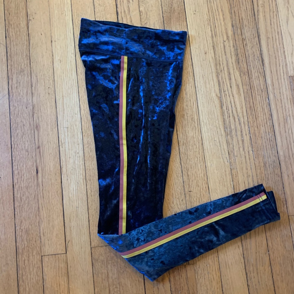 Aerie navy velvet leggings, XS